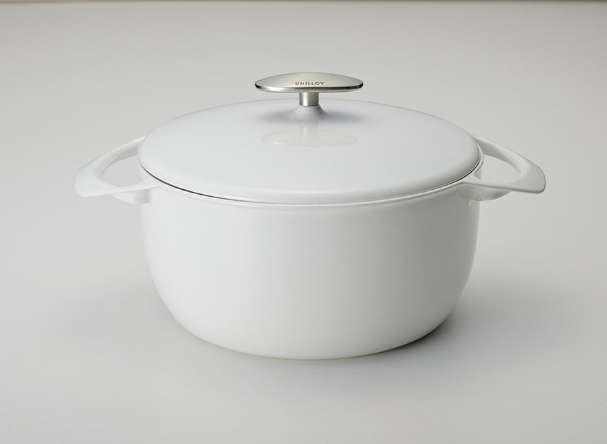 UNILLOY 両手鍋 22cm ホワイト 全国送料無料 UNILLOY ホーロー鍋 22cm 6色 キャセロール IH対応