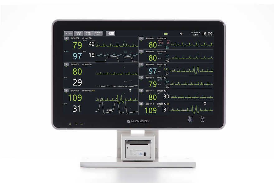 日本光電 1人用セントラルモニターと送信機 心電図 印刷機 酸素飽和度 取扱説明書 nihonkohden 患者 生体情報 医療 病院 動物  テレメーター ビューティー、ヘルスケア