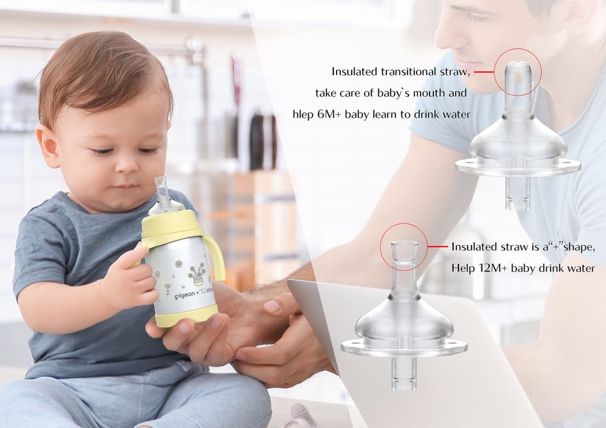 Large Baby Training Drinking Cup Ppsu Straw Cup For Kids Drinking