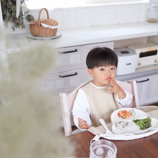 SAMOE サモエ お食事エプロン ベビーオールカバーエプロン 80-100 SAMOE お食事エプロン 「オールカバーエプロン」丸襟デザイン