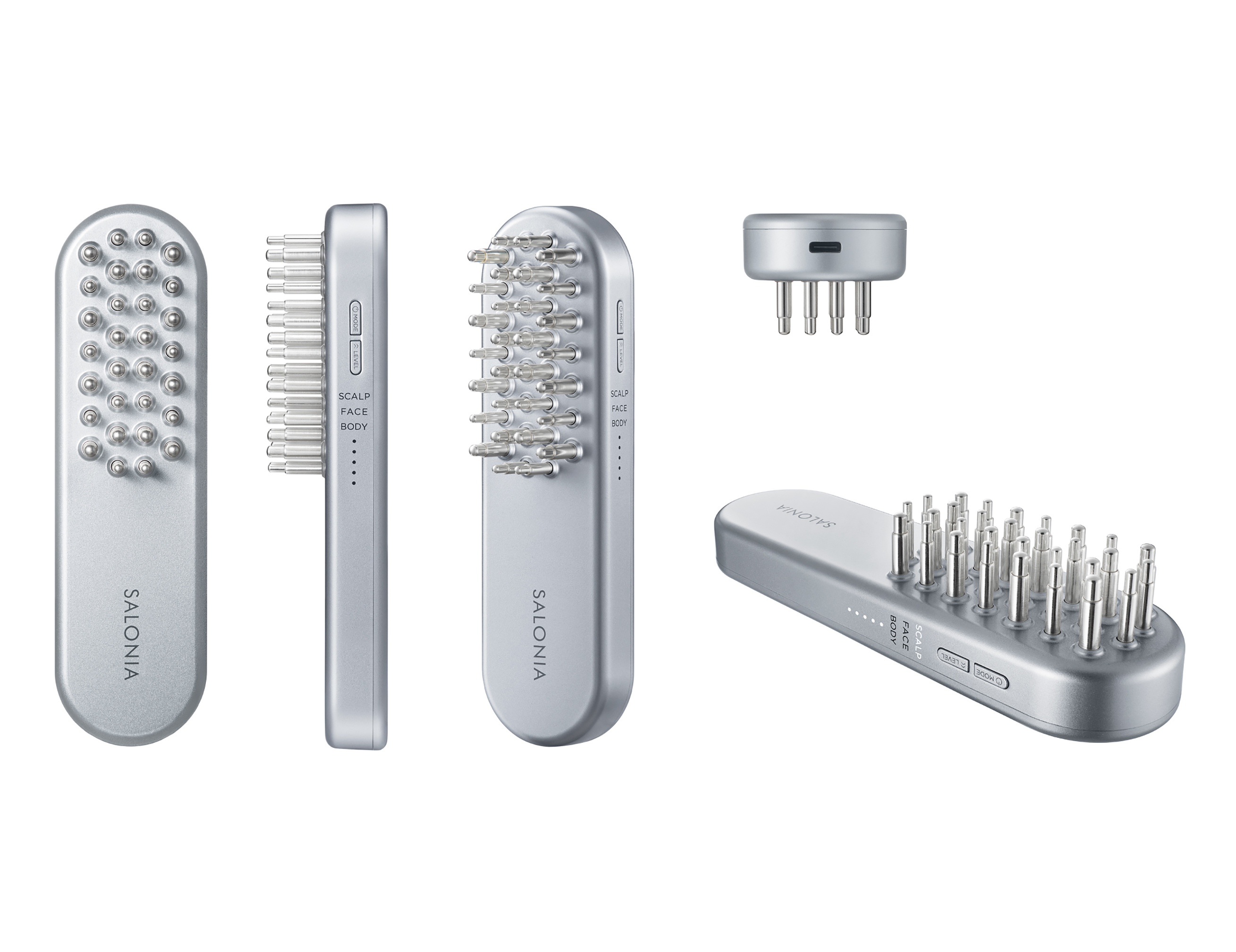 SALONIA スカルプブラシ シルバー SALONIA EMS LIFT BRUSH シルバー スカルプブラシ・シャンプーブラシ
