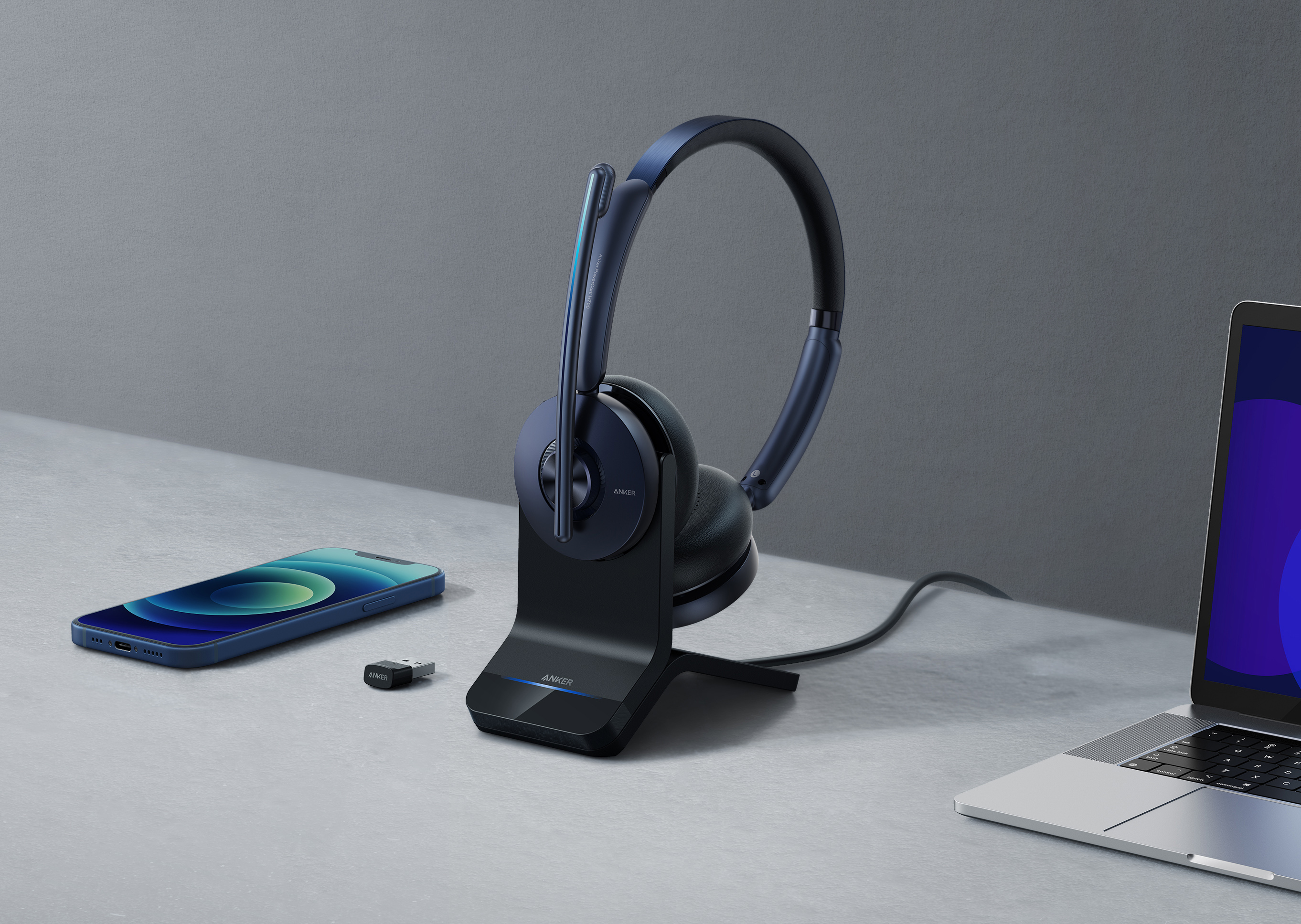 Anker h700 狭 ワイヤレスヘッドセット スタンド リモート Web会議