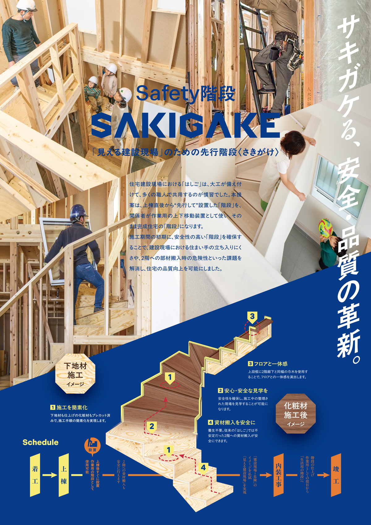 ハンドメイド　階段 先行階段